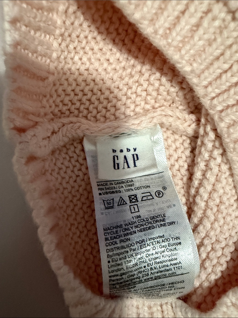 GAP Light Pink Knit Hat with Ear Accents - Picture 3 of 4